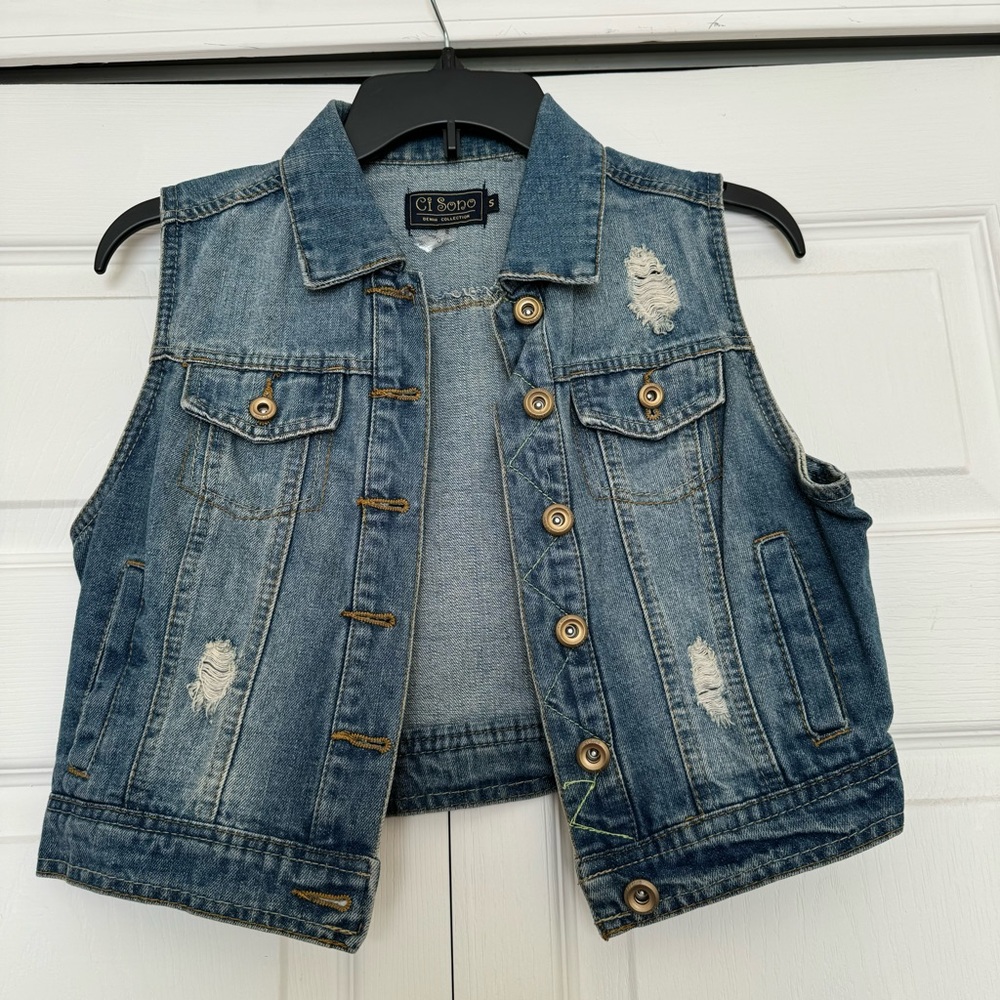 Ci Sono Denim Vest Size S